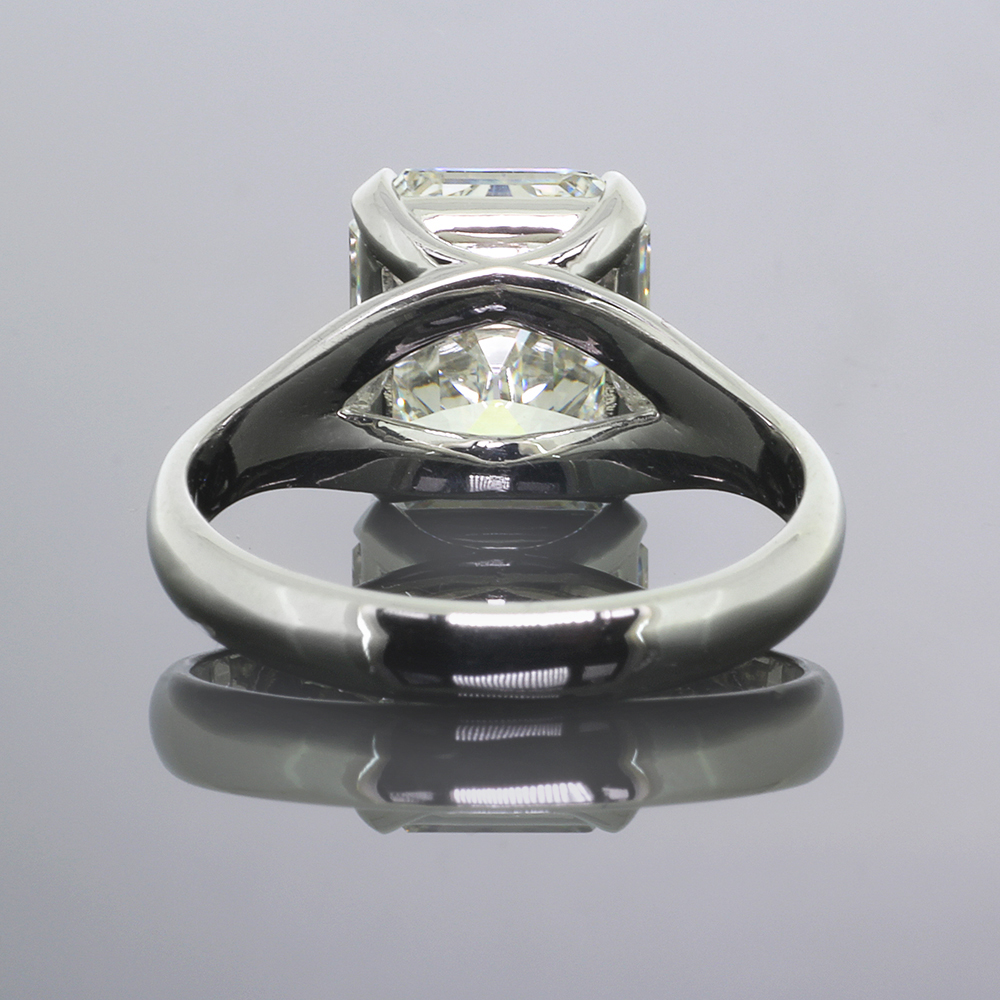 Emerald Cut Diamond Ring - back