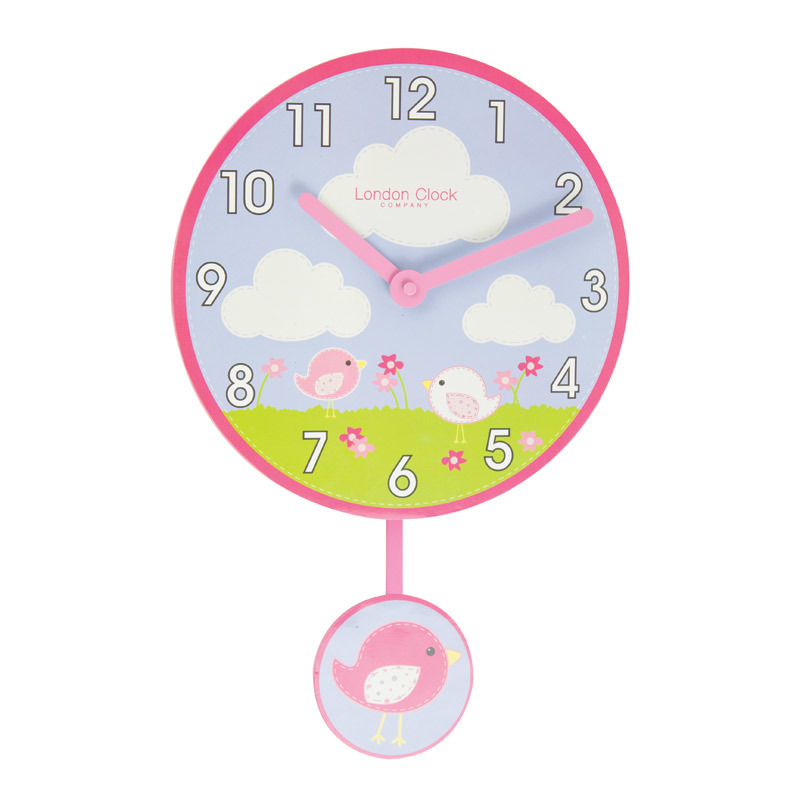 Розовый циферблат. Часы London Clock. Часы с маятником для детей. Часы детские настенные с маятником и двигающимися глазами.