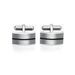 Fred Bennett Brushed Steel and Black Cufflinks