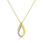 9ct Yellow Gold Diamond Set Teardrop Necklace