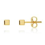 9ct Yellow Gold 3mm Cube Stud Earrings