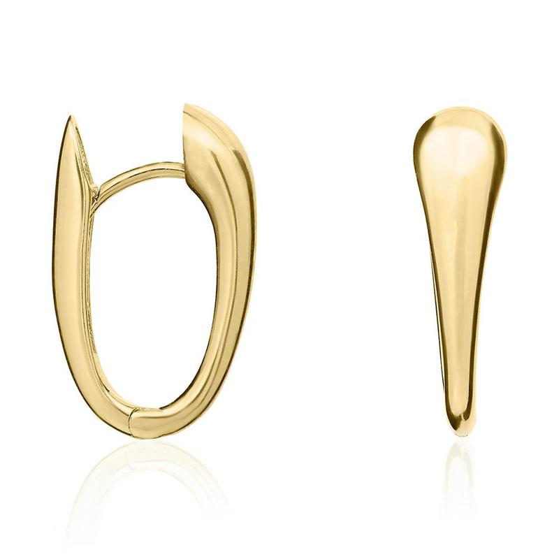 Tapered Polished 9ct Yellow Gold Huggy Earrings