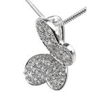 Silver Tiny Cubic Zirconia Butterfly Pendant
