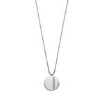 Silver Disc & Cubic Zirconia Pendant Necklace