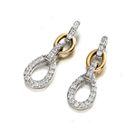 9ct Yellow Gold Diamond Round Link Drop Earrings