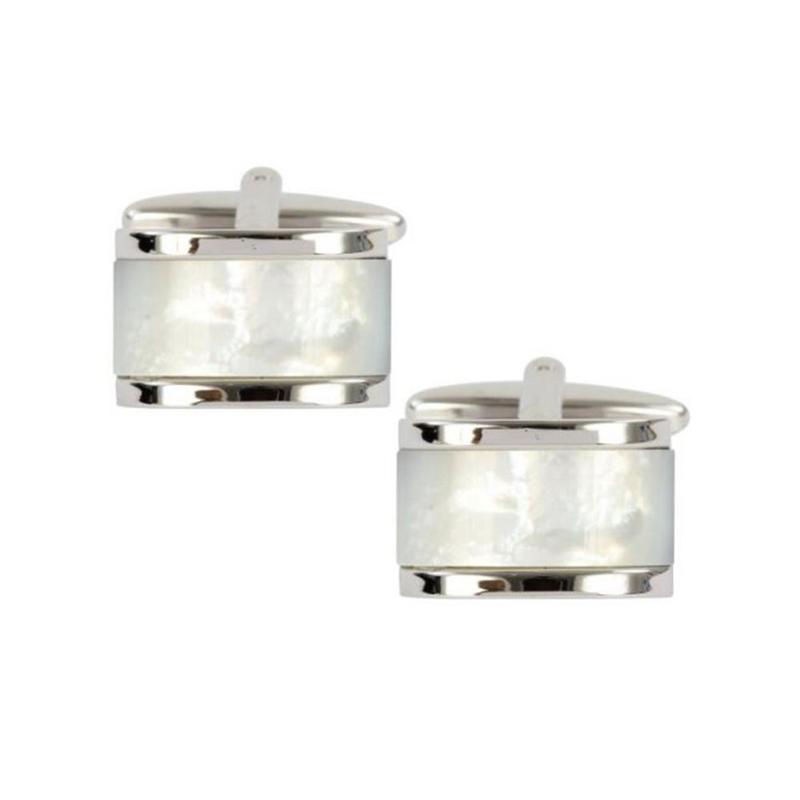 Mother of Pearl Domed Rectangular Cufflinks