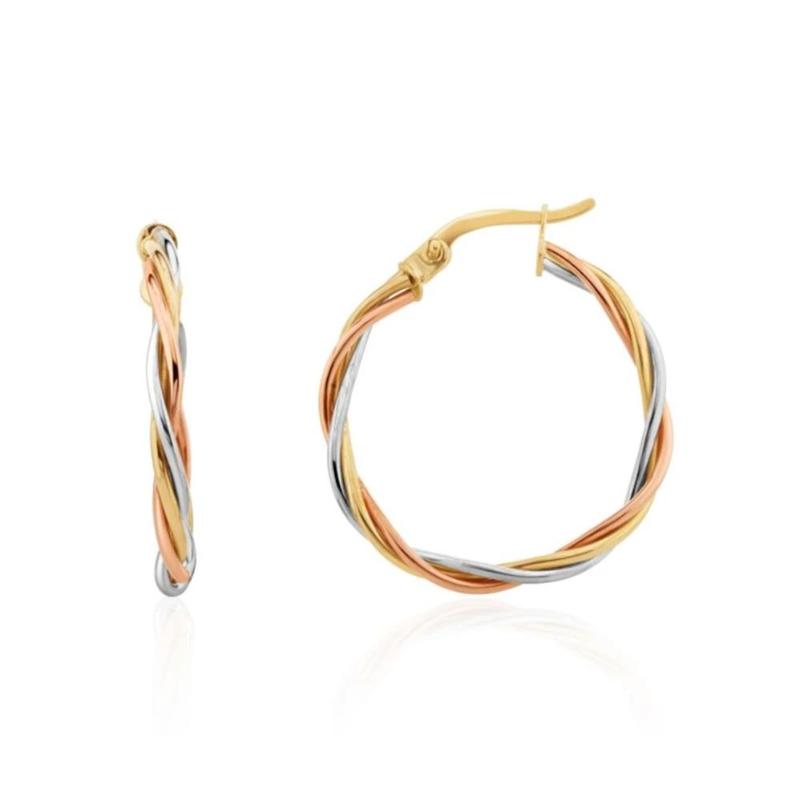 Russiand Wedding Band Style Thin 9ct Gold Hoops
