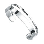 Beginings Silver D-Shape and Flat Torque Bangle