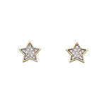 Star Diamond Stud Earrings in 9ct Yellow Gold