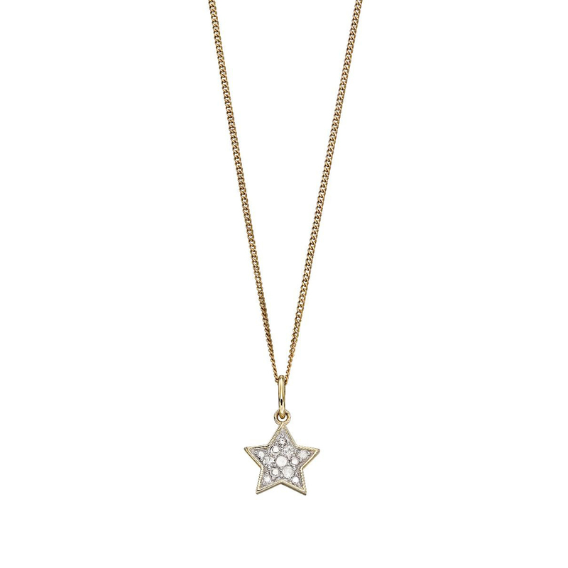 Diamond Star Pendant in 9ct Yellow Gold