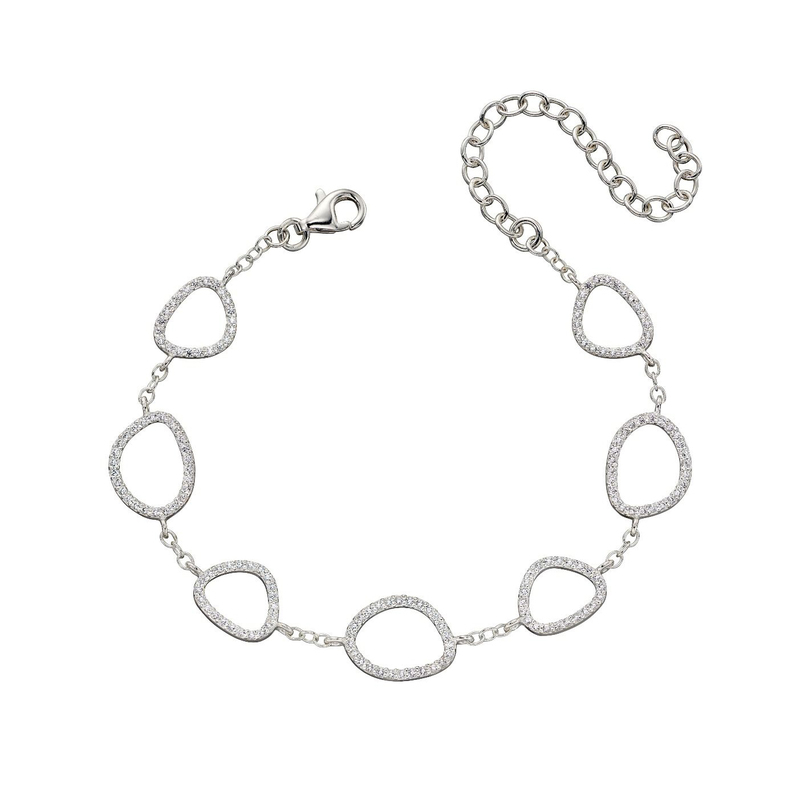 Pebble Outline Bracelet with Cubic Zirconia