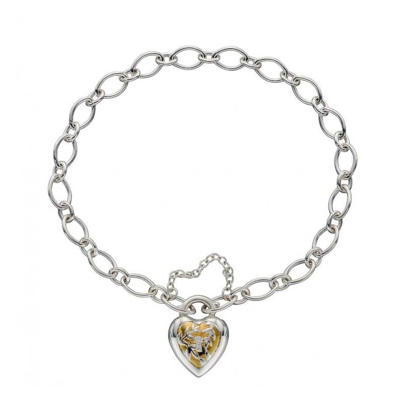 Heart Padlock Silver Bracelet
