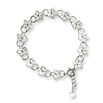 Nicole Barr White Stephanotis Chain-link Bracelet