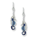 Nicole Barr Blue Seahorse Drop Earrings