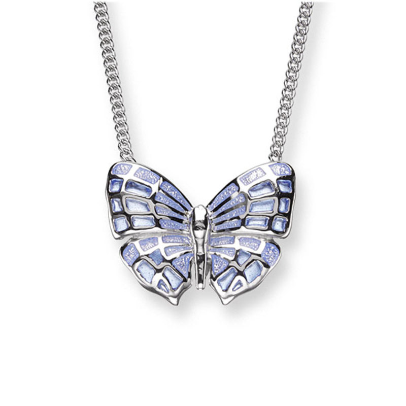 Nicole Barr Silver Blue Butterfly Necklace