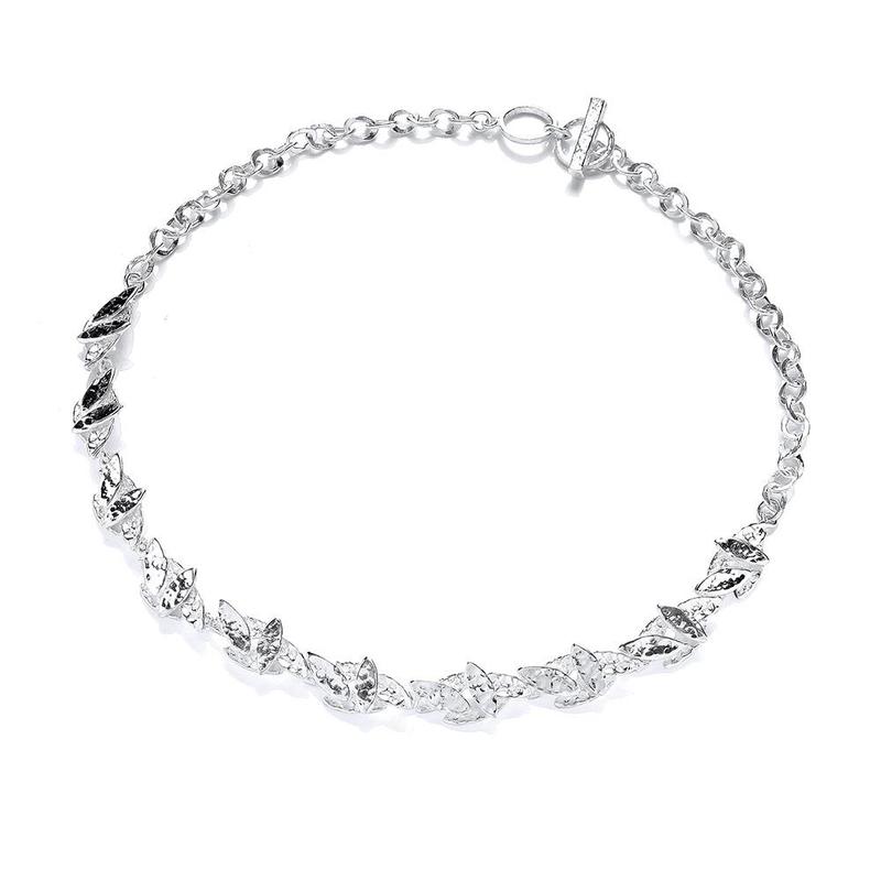Sterling Silver Falling Leaves Necklace