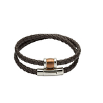 Unique&Co Dark Brown Leather Braided Bracelet