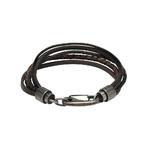 Unique&Co Black/Dark Brown Leather Roped Bracelet