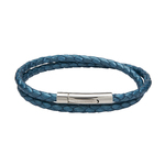 Unique & Co Ladies Metallic Blue Leather Bracelet