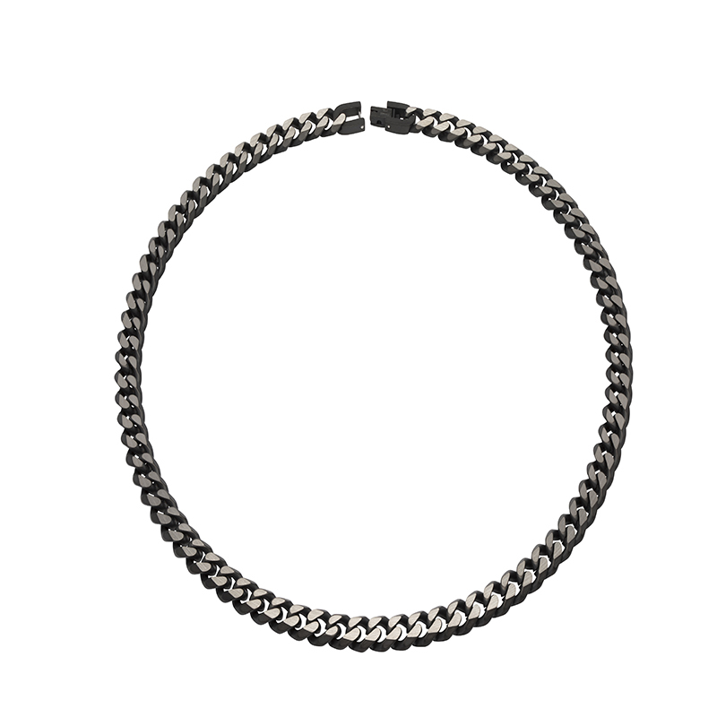 Unique&Co Stainless Steel Black Curb Chain