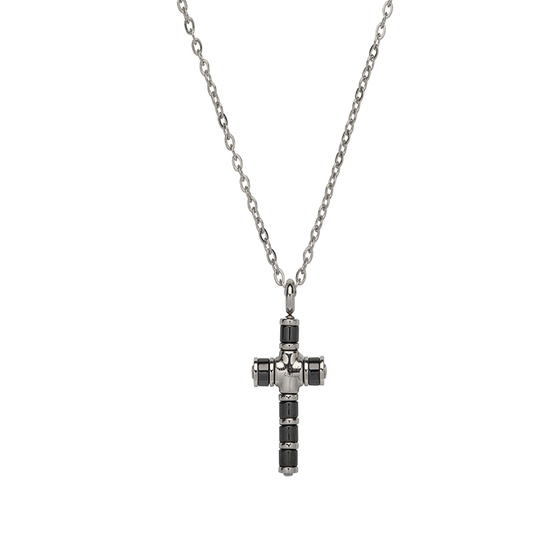 Steel Cross Pendant and Chain