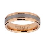 Tungsten 6mm Rose Gold Plated Ring