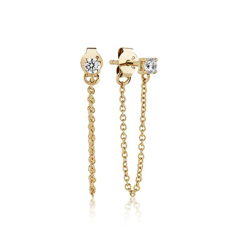 Princess Piccolo Lungo Gold Plated Earrings | Bradley Hatch