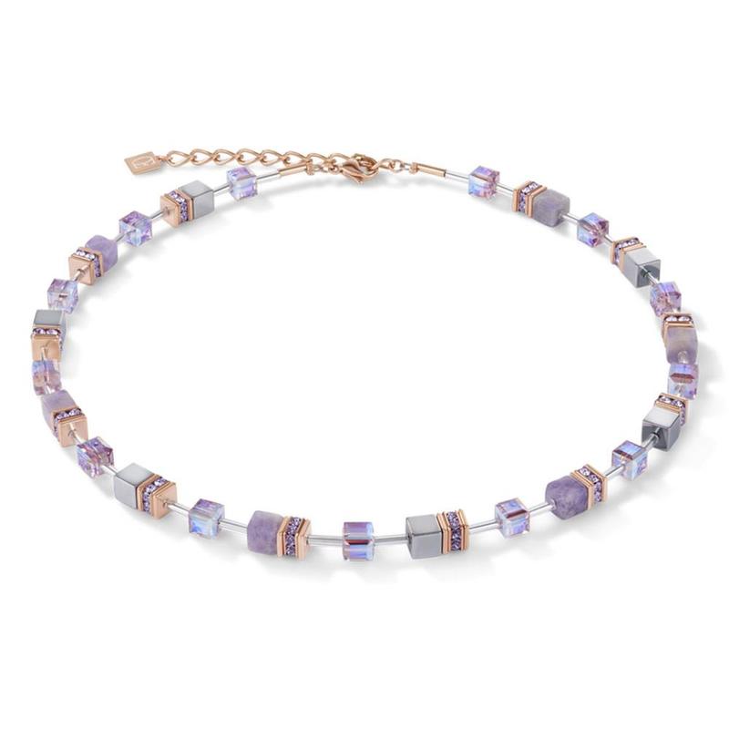 Light Amethyst & Haematite Lilac GeoCUBE® Necklace