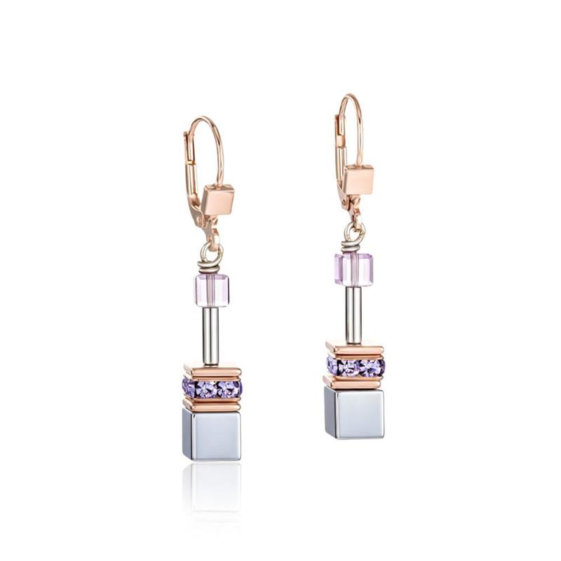 Light Amethyst Lilac GeoCUBE® Drop Earrings