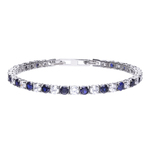 Diamonfire Silver Blue and Clear Tennis Bracelet