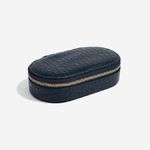 Stackers Navy Croc Oval Travel Zip Up Box