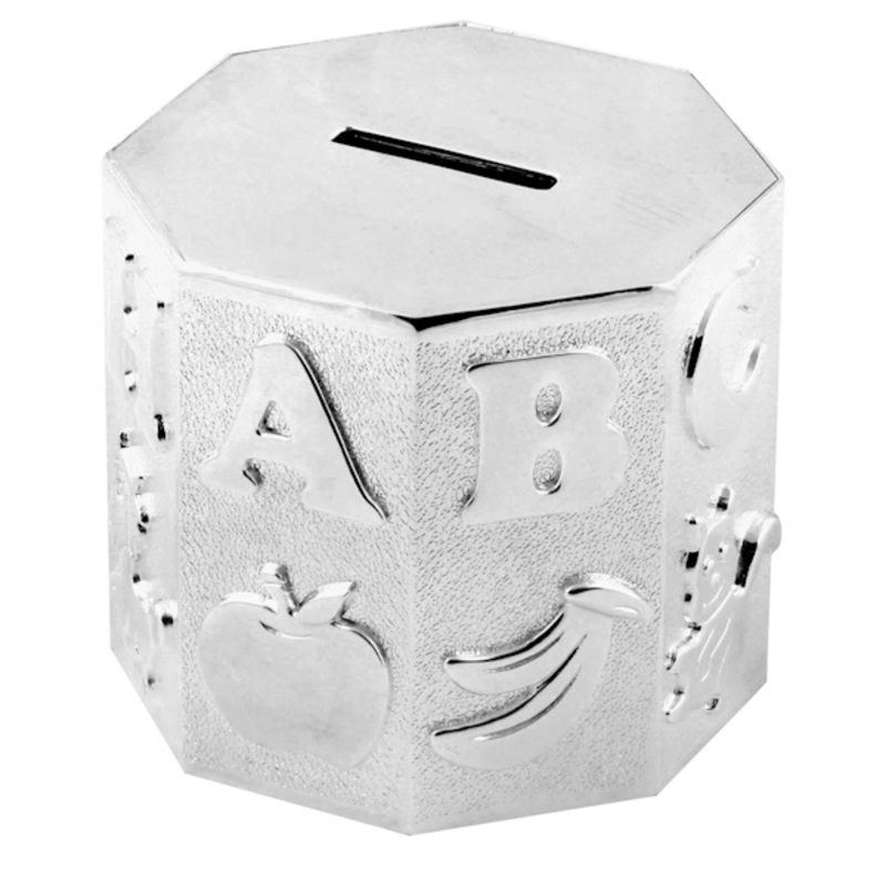 Bambino ABC Octagonal Silver Plated Money Box