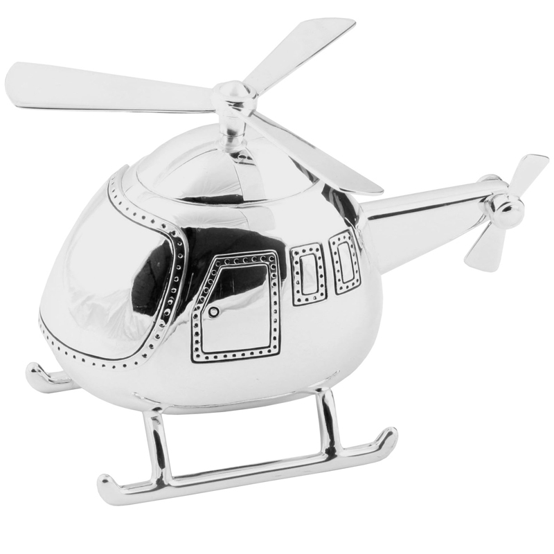 Bambino Helicopter Silver Plated Money Box