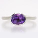 Pre-owned 18ct White Gold Amethyst Oval Ring