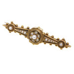 9ct Gold and Gilt Seed Pearl Brooch