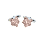 Silver and 18ct Rose Gold Plated Fox Cufflinks