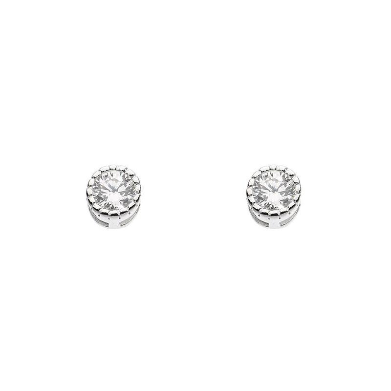 Dew Silver Cubic Zirconia Studs Earrings
