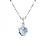 Blue Mother of Pearl Silver Heart Pendant