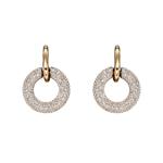 Open Circle Drop Earrings 9ct Gold and Diamonds