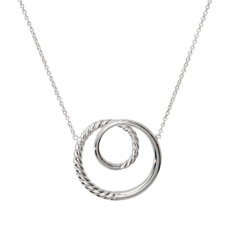 Unique&Co Silver Circle Swirl Necklace