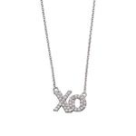 Silver & Cubic Zirconia 'XO' Necklace