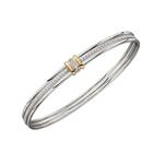 Linked Silver and Cubic Zirconia Bangle