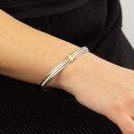 Linked Silver and Cubic Zirconia Bangle