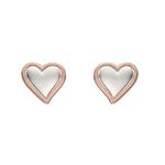 Heart 3D Stud Earrings with Rose Gold Plating