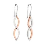 Double Navette Twist Rose Gold Plated Drops