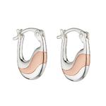 Oval Creole Hoop Earrings with Rose Gold Plating