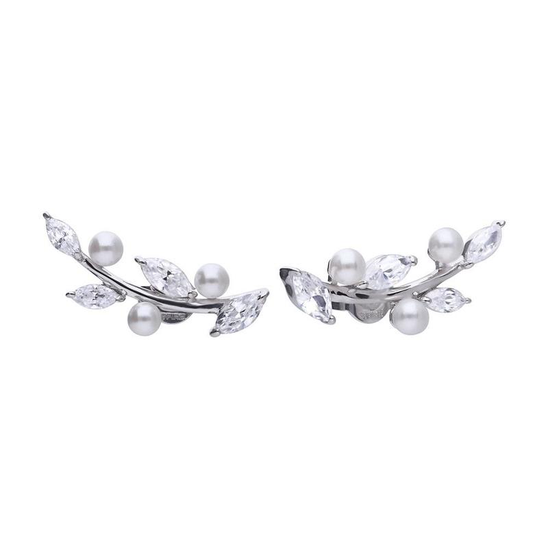Pearl & Cubic Zirconia Ear Crawlers