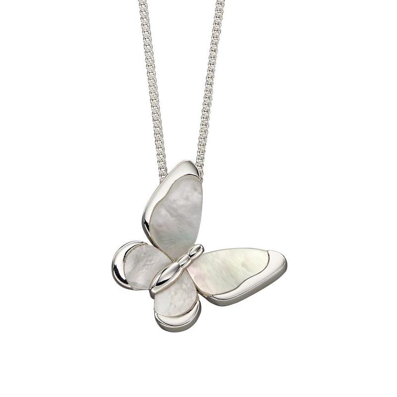 Silver & Mother of Pearl Butterfly Pendant