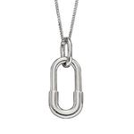 Graduated Chunky Link Silver Pendant Necklace