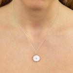 Double Sided Silver & Mother of Pearl Disc Pendant